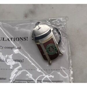 Rare Starbucks Coffee Journey French Press Pin Award Barista 201 Apron